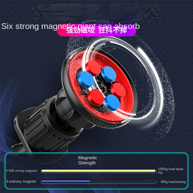 Magnetic Car Phone Holder Air Vent Clip Strong Magnetic Stable Anti-shake Car Navigation Bracket Magnetic Type