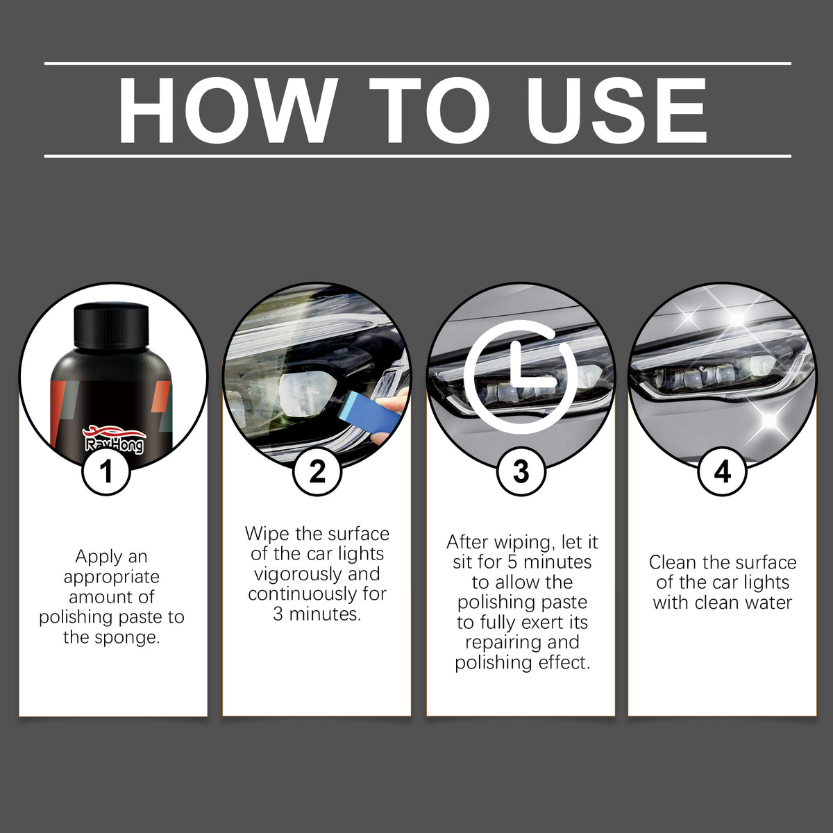Rayhong Car Headlight Repair And Polishing Paste (30ml) Car Headlight Decontamination, Dust-Proofing, Scratch Refurbishment And Car Paint Care Agent